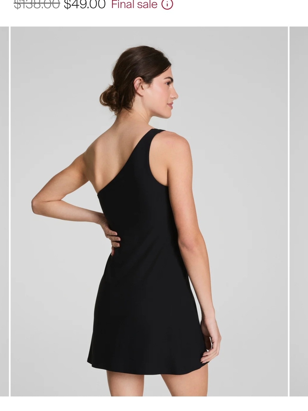 SPANX One-Shoulder Black Asymmetrical  Dress Nwt M - Picture 2 of 4